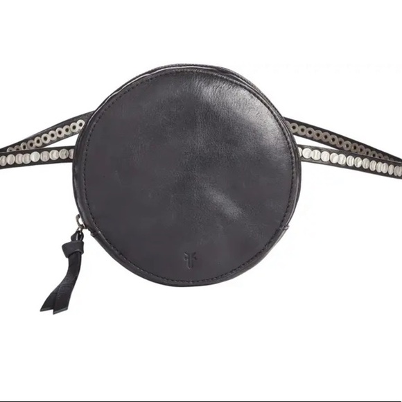 Frye Black Leather Studded Circle Crossbody Bag - Picture 3 of 11